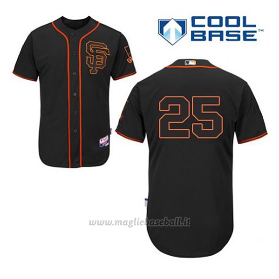 Maglia Baseball Uomo San Francisco Giants Barry Bonds 25 Nero Alterner Cool Base